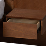 Load image into Gallery viewer, Baxton Studio Graham Mid-Century Modern Transitional Ash Walnut Finished Wood Queen Size Platform Storage Bed With Built-In Nightstands
