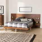 Load image into Gallery viewer, Baxton Studio Graham Mid-Century Modern Transitional Ash Walnut Finished Wood Queen Size Platform Storage Bed With Built-In Nightstands
