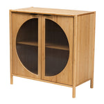 Load image into Gallery viewer, Baxton Studio Naresh Mid-Century Modern Transitional Natural Brown Bamboo Wood 2-Door Storage Cabinet
