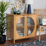 Load image into Gallery viewer, Baxton Studio Naresh Mid-Century Modern Transitional Natural Brown Bamboo Wood 2-Door Storage Cabinet
