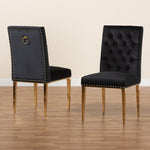 Load image into Gallery viewer, Baxton Studio Caspera Contemporary Glam And Luxe Black Velvet Fabric And Gold Metal 2-Piece Dining Chair Set
