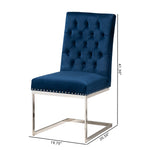 Load image into Gallery viewer, Baxton Studio Sherine Contemporary Glam And Luxe Navy Blue Velvet Fabric And Silver Metal 2-Piece Dining Chair Set
