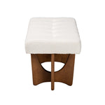 Load image into Gallery viewer, Baxton Studio Theo Japandi Cream Boucle Fabric And Walnut Brown Finished Wood Bench
