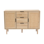 Load image into Gallery viewer, Baxton Studio Harrison Mid-Century Modern Natural Brown Finished Wood And Natural Rattan 3-Drawer Sideboard
