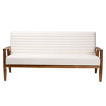 Load image into Gallery viewer, Baxton Studio Stratton Mid-Century Modern Cream Boucle Fabric And Walnut Brown Finished Wood Sofa
