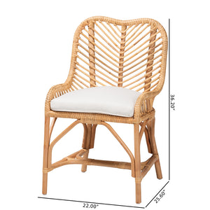 Baxton Studio Arween Modern Bohemian Natural Brown Rattan Dining Chair