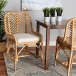 Load image into Gallery viewer, Baxton Studio Arween Modern Bohemian Natural Brown Rattan Dining Chair
