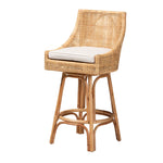 Load image into Gallery viewer, Baxton Studio Bella Modern Bohemian Natural Brown Rattan Bar Stool
