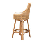 Load image into Gallery viewer, Baxton Studio Bella Modern Bohemian Natural Brown Rattan Bar Stool
