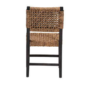 Baxton Studio Alise Modern Bohemian Dark Brown Mahogany Wood And Seagrass Dining Chair