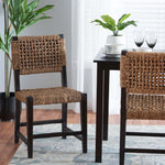 Load image into Gallery viewer, Baxton Studio Alise Modern Bohemian Dark Brown Mahogany Wood And Seagrass Dining Chair
