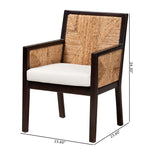 Load image into Gallery viewer, Baxton Studio Joana Modern Bohemian Dark Brown Mahogany Wood And Natural Seagrass Dining Arm Chair
