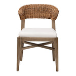 Load image into Gallery viewer, Baxton Studio Chloe Modern Bohemian Walnut Brown Finished Mahogany Wood And Natural Rattan Dining Chair
