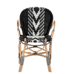 Load image into Gallery viewer, Baxton Studio Wallis Modern French Two-Tone Black And White Weaving And Natural Rattan Indoor Dining Chair
