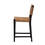 Load image into Gallery viewer, Baxton Studio Alise Modern Bohemian Dark Brown Mahogany Wood And Seagrass Counter Stool
