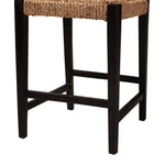 Load image into Gallery viewer, Baxton Studio Alise Modern Bohemian Dark Brown Mahogany Wood And Seagrass Counter Stool
