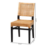 Load image into Gallery viewer, Baxton Studio Lesia Modern Bohemian Natural Brown Rattan And Espresso Brown Mahogany Wood Dining Chair
