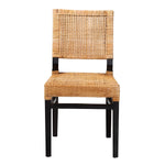 Load image into Gallery viewer, Baxton Studio Lesia Modern Bohemian Natural Brown Rattan And Espresso Brown Mahogany Wood Dining Chair
