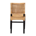 Load image into Gallery viewer, Baxton Studio Lesia Modern Bohemian Natural Brown Rattan And Espresso Brown Mahogany Wood Dining Chair
