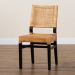 Load image into Gallery viewer, Baxton Studio Lesia Modern Bohemian Natural Brown Rattan And Espresso Brown Mahogany Wood Dining Chair
