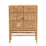 Load image into Gallery viewer, Baxton Studio Vivan Modern Bohemian Natural Brown Rattan And Mahogany Wood 3-Shelf Storage Cabinet
