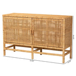 Load image into Gallery viewer, Baxton Studio Vivan Modern Bohemian Natural Brown Rattan And Mahogany Wood Storage Cabinet
