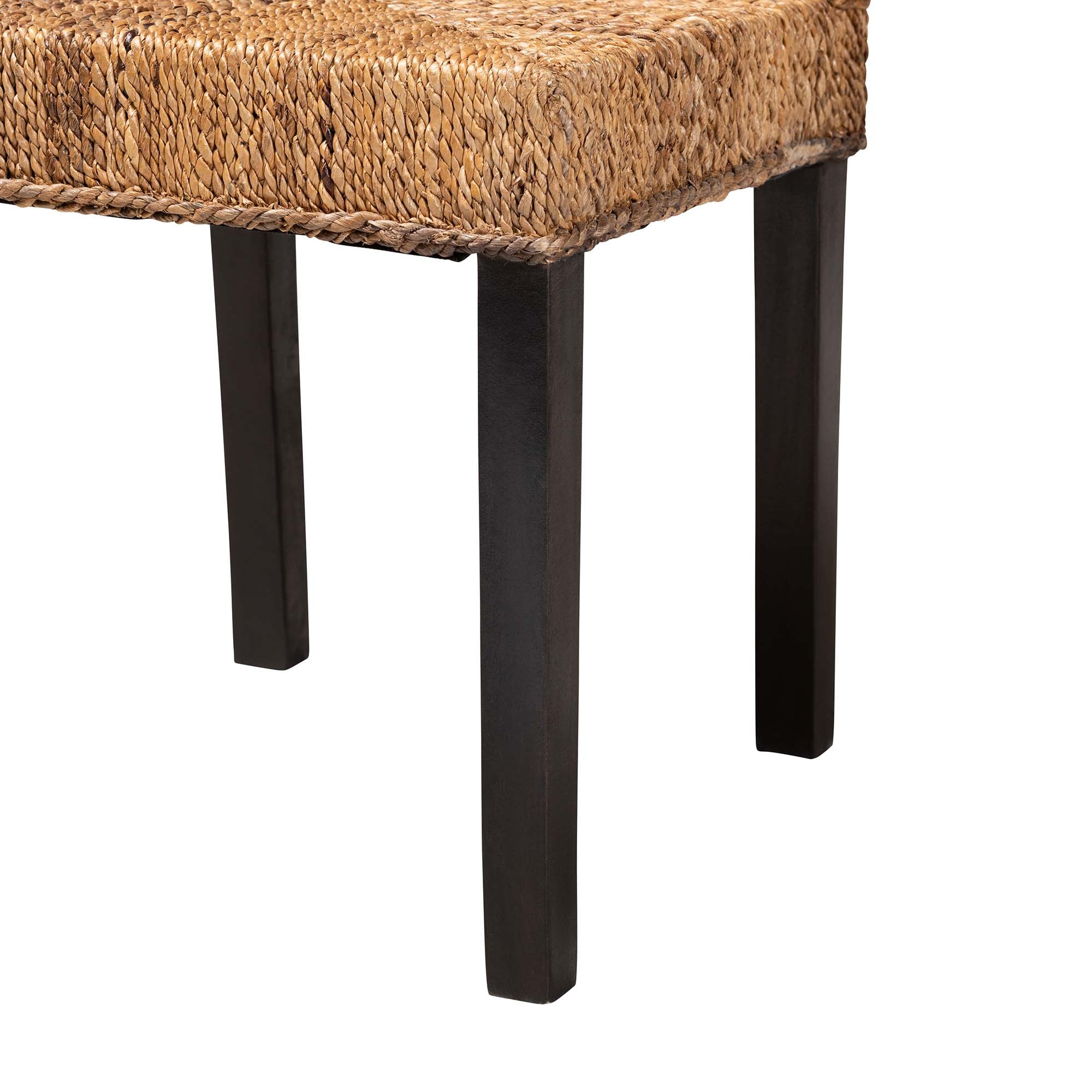 Baxton Studio Laymi Modern Bohemian Dark Brown Mahogany Wood And Seagrass Dining Chair