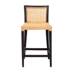 Load image into Gallery viewer, Baxton Studio Lingga Modern Bohemian Dark Brown Mahogany Wood And Natural Rattan Counter Stool
