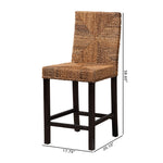 Load image into Gallery viewer, Baxton Studio Laymi Modern Bohemian Dark Brown Mahogany Wood And Seagrass Counter Stool
