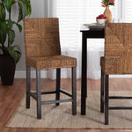 Load image into Gallery viewer, Baxton Studio Laymi Modern Bohemian Dark Brown Mahogany Wood And Seagrass Counter Stool
