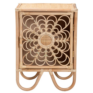 Baxton Studio Acelin Modern Bohemian Natural Brown Rattan Nightstand