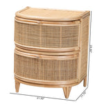 Load image into Gallery viewer, Baxton Studio Oleta Modern Bohemian Natural Brown Rattan 2-Drawer Nightstand
