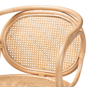 Baxton Studio Palesa Modern Bohemian Natural Brown Rattan Dining Chair