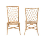 Load image into Gallery viewer, Baxton Studio Doria Modern Bohemian Natural Brown Rattan 2-Piece Dining Chair Set
