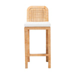 Load image into Gallery viewer, Baxton Studio Zariah Modern Bohemian Natural Brown Rattan And Mahogany Wood Bar Stool
