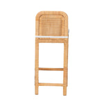 Load image into Gallery viewer, Baxton Studio Zariah Modern Bohemian Natural Brown Rattan And Mahogany Wood Bar Stool
