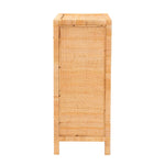 Load image into Gallery viewer, Baxton Studio Vaere Modern Bohemian Natural Brown Rattan And Mahogany Wood Storage Cabinet
