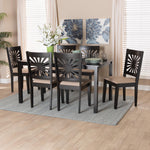 Load image into Gallery viewer, Baxton Studio Olympia Modern Beige Fabric And Espresso Brown Finished Wood 7-Piece Dining Set
