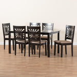 Load image into Gallery viewer, Baxton Studio Olympia Modern Beige Fabric And Espresso Brown Finished Wood 7-Piece Dining Set
