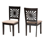 Load image into Gallery viewer, Baxton Studio Olympia Modern Beige Fabric And Espresso Brown Finished Wood 2-Piece Dining Chair Set
