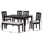 Load image into Gallery viewer, Baxton Studio Olympia Modern Grey Fabric And Espresso Brown Finished Wood 6-Piece Dining Set
