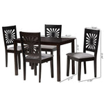 Load image into Gallery viewer, Baxton Studio Olympia Modern Grey Fabric And Espresso Brown Finished Wood 5-Piece Dining Set
