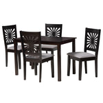 Load image into Gallery viewer, Baxton Studio Olympia Modern Grey Fabric And Espresso Brown Finished Wood 5-Piece Dining Set
