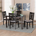 Load image into Gallery viewer, Baxton Studio Olympia Modern Grey Fabric And Espresso Brown Finished Wood 5-Piece Dining Set
