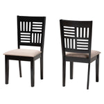 Load image into Gallery viewer, Baxton Studio Deanna Modern Beige Fabric And Dark Brown Finished Wood 2-Piece Dining Chair Set
