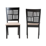 Load image into Gallery viewer, Baxton Studio Deanna Modern Beige Fabric And Dark Brown Finished Wood 2-Piece Dining Chair Set
