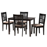 Load image into Gallery viewer, Baxton Studio Deanna Modern Beige Fabric And Dark Brown Finished Wood 5-Piece Dining Set
