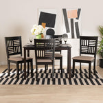 Load image into Gallery viewer, Baxton Studio Deanna Modern Beige Fabric And Dark Brown Finished Wood 5-Piece Dining Set
