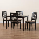 Load image into Gallery viewer, Baxton Studio Deanna Modern Beige Fabric And Dark Brown Finished Wood 5-Piece Dining Set
