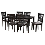 Load image into Gallery viewer, Baxton Studio Deanna Modern Grey Fabric And Dark Brown Finished Wood 7-Piece Dining Set
